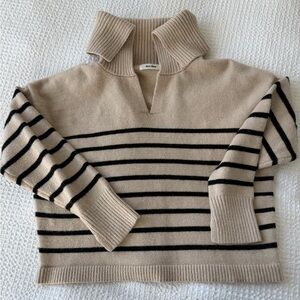 Cream and black striped sweater